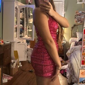 Pink Sequin Mini Dress Boutique